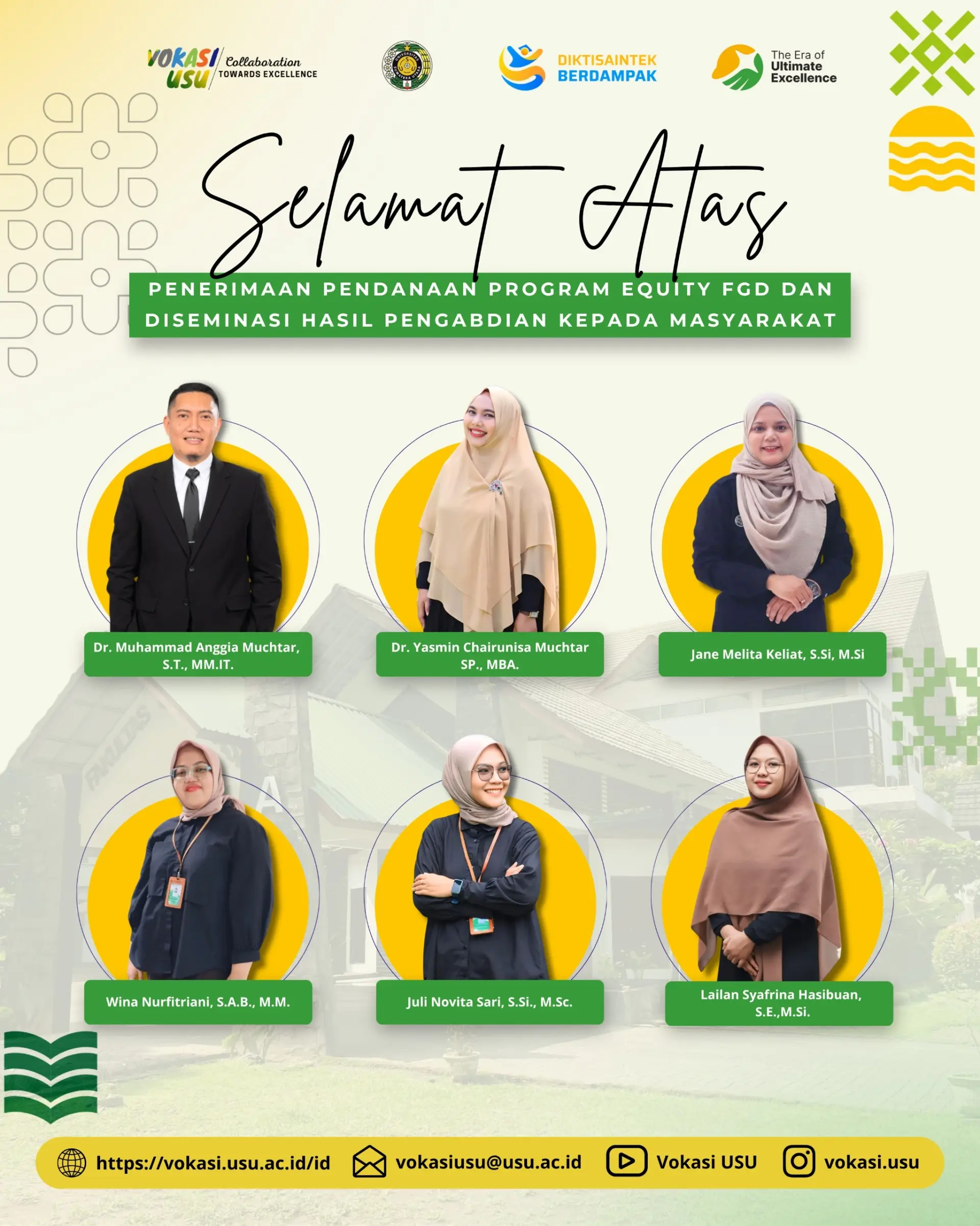 Selamat atas Penerimaan Pendanaan Program Equity FGD dan Diseminasi Hasil Pengabdian kepada Masyarakat